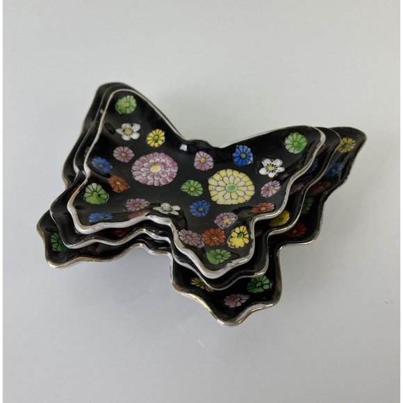 Vintage Fred Roberts San Francisco Nesting Butterfly Trinket Dishes Made Japan - Picture 4 of 12